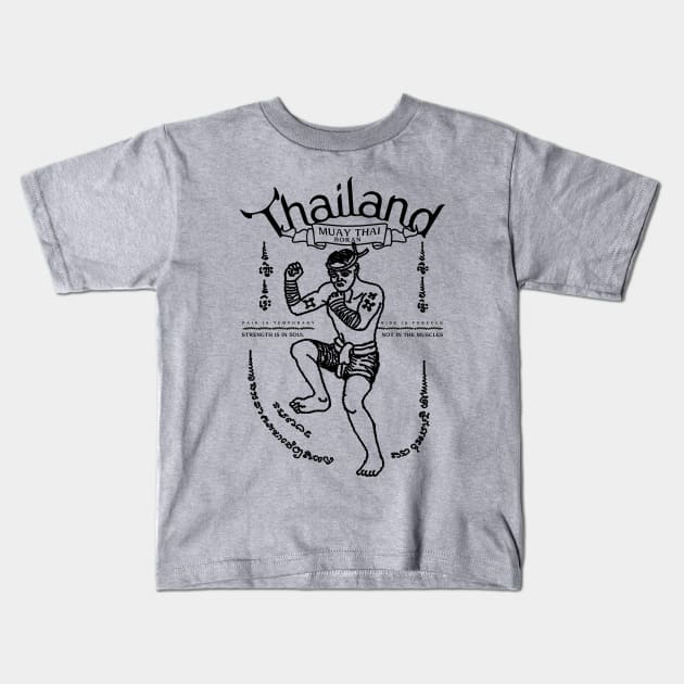 Muay Thai Boran Kids T-Shirt by KewaleeTee